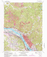 preview thumbnail of historical topo map of Ironton, OH in 1972