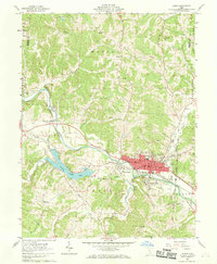 1961 Map of Logan, OH, 1969 Print