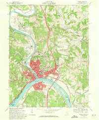 preview thumbnail of historical topo map of Marietta, OH in 1969