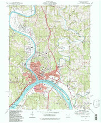 Download a high-resolution, GPS-compatible USGS topo map for Marietta, OH (1998 edition)