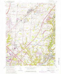 1965 Map of Mason, OH, 1976 Print
