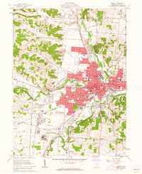 1961 Map of Newark, OH, 1962 Print