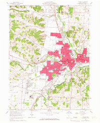 1961 Map of Newark, OH, 1967 Print