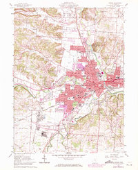1961 Map of Newark, OH, 1971 Print