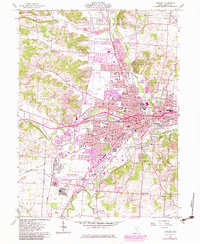 1961 Map of Newark, OH, 1983 Print