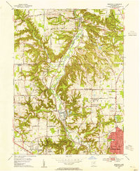 1953 Map of Cuyahoga Falls, OH, 1955 Print