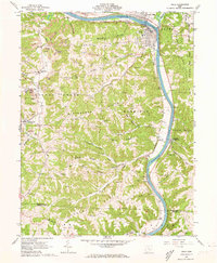 1961 Map of Philo, OH, 1973 Print