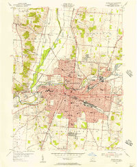 1955 Map of Springfield, OH, 1956 Print