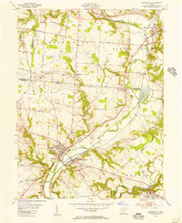 1955 Map of Waynesville, OH, 1956 Print