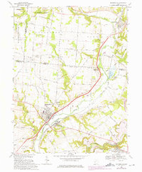 1968 Map of Waynesville, OH, 1975 Print