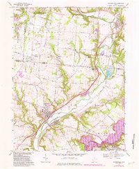 preview thumbnail of historical topo map of Waynesville, OH in 1968