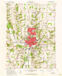 preview thumbnail of historical topo map of Wooster, OH in 1961