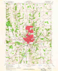1961 Map of Wooster, OH, 1968 Print