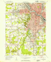preview thumbnail of historical topo map of Youngstown, OH in 1951