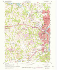 1961 Map of Zanesville, OH, 1973 Print