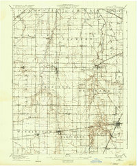 1907 Map of Arlington, OH, 1936 Print