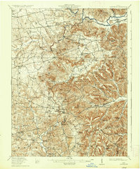 1917 Map of Adams County, OH, 1936 Print