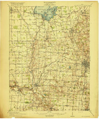 preview thumbnail of historical topo map of Bellefontaine, OH in 1915