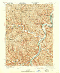 1935 Map of Powhatan Point, OH, 1957 Print