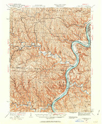 1935 Map of Powhatan Point, OH, 1963 Print
