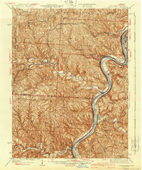 preview thumbnail of historical topo map of Clarington, OH in 1940