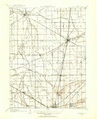 1906 Map of Columbus Grove, 1956 Print