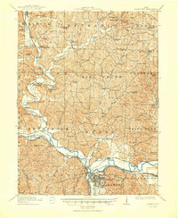 1915 Map of Coshocton, 1950 Print