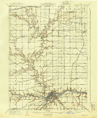 1909 Map of Defiance, 1940 Print