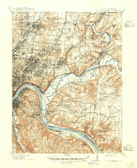 1914 Map of East Cincinnati, 1941 Print