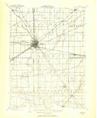 1901 Map of Wood County, OH, 1958 Print