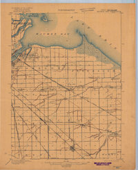 1900 Map of Maumee Bay, 1921 Print