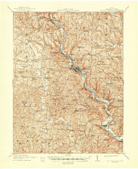 1910 Map of Mc Connelsville, 1948 Print