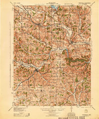 preview thumbnail of historical topo map of Perrysville, OH in 1944