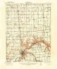 1913 Map of Sidney, 1934 Print