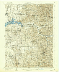 1909 Map of Thornville, 1938 Print