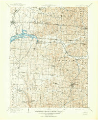 1909 Map of Thornville, 1950 Print