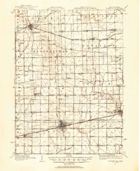 1911 Map of Wauseon, 1954 Print