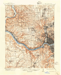 1914 Map of West Cincinnati, 1938 Print