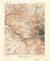 1914 Map of West Cincinnati, 1947 Print