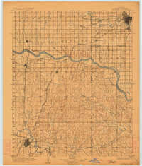 1904 Map of Amber, OK, 1923 Print