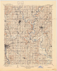 1916 Map of Broken Arrow, OK, 1947 Print