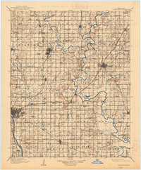 1916 Map of Tulsa, OK, 1938 Print