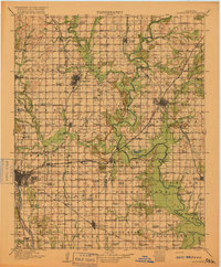 preview thumbnail of historical topo map of Claremore, OK in 1916