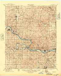 1915 Map of Hominy, 1949 Print