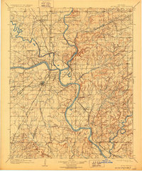 1901 Map of Muskogee, 1929 Print