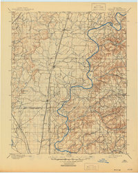 1901 Map of Pryor, 1945 Print