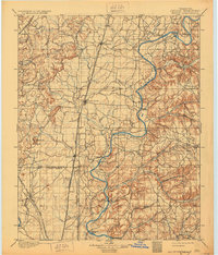1901 Map of Pryor, 1930 Print