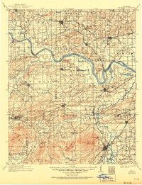 1911 Map of Sallisaw, 1951 Print