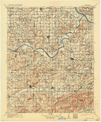 1911 Map of Sans Bois, 1936 Print