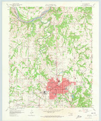 1958 Map of Ada, OK, 1974 Print